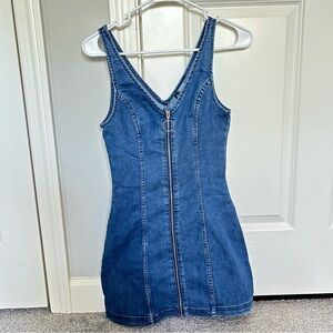 Denim Zip-Up Dress